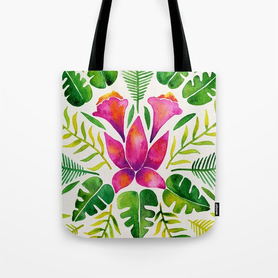 Tropical Symmetry – Pink & Green Tote Bag