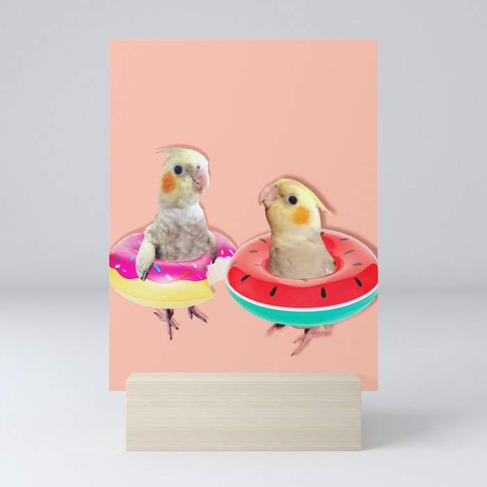 Cockatiel Summer  Mini Art Print