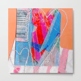 Pink Plastic Heart Metal Print | Abstractcollage, Abstractheart, Abstractplasticart, Fusedplasticart, Fusedplastic, Pinkheart, Wood, Plastic, Heartcollage, Contemporaryart 