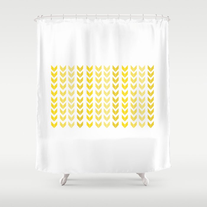 chevron yellow Shower Curtain