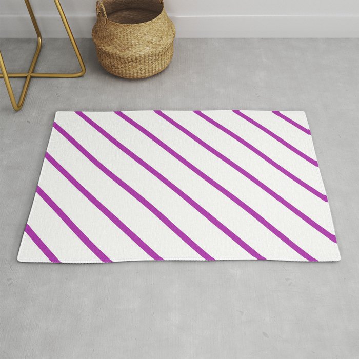Diagonal Lines (Purple & White Pattern) Rug