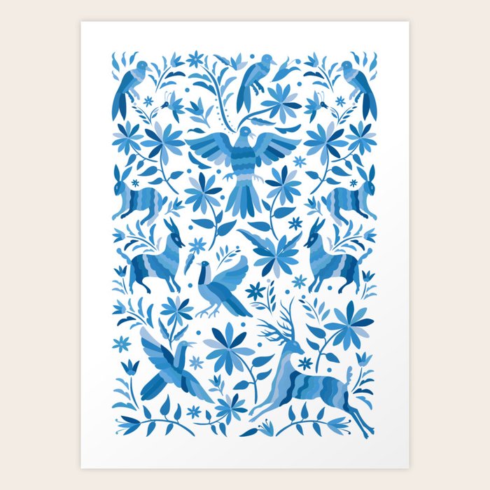 Mexican Otomí Design in Light Blue