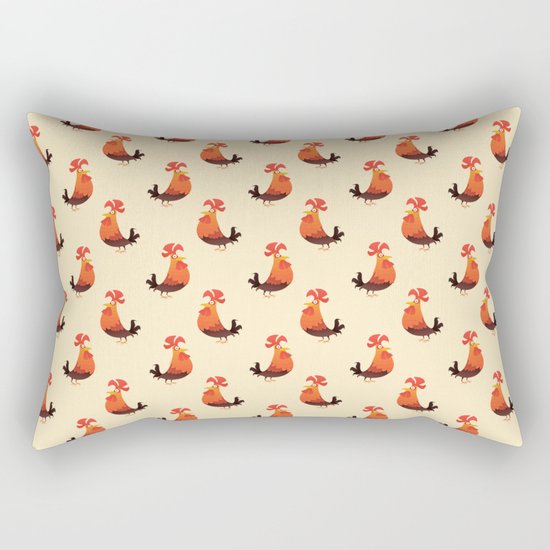 Roosters Pattern Rectangular Pillow