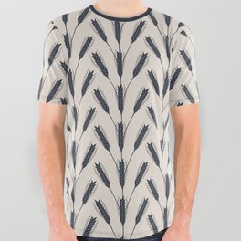 Wheat Field (Misty Navy) All Over Graphic Tee