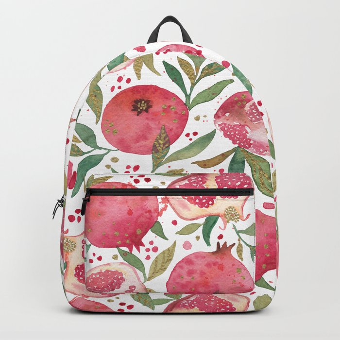 Watercolor Pomegranates Pattern Painting Backpack