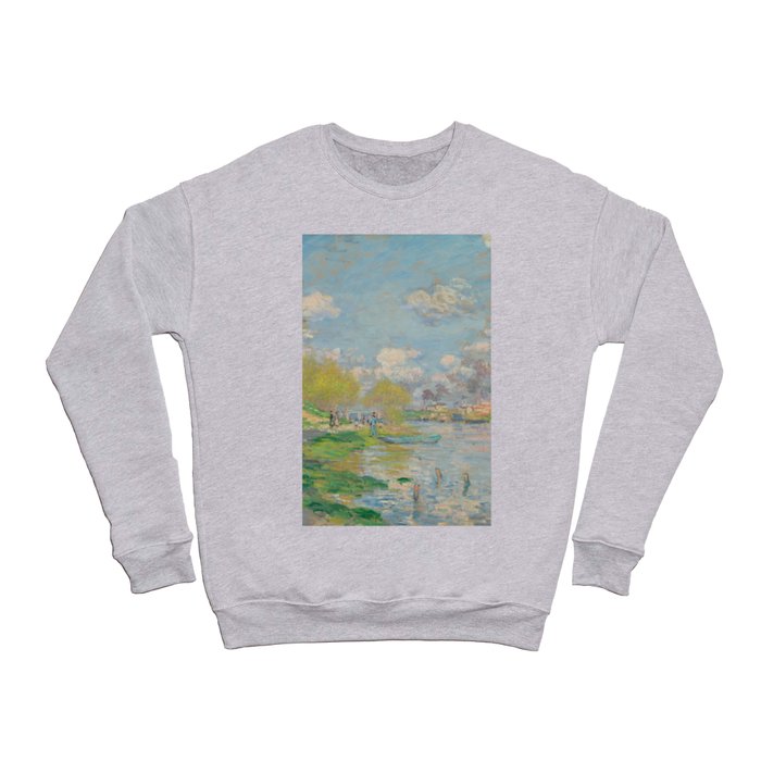Claude Monet: Spring by the Seine, 1875 Crewneck Sweatshirt