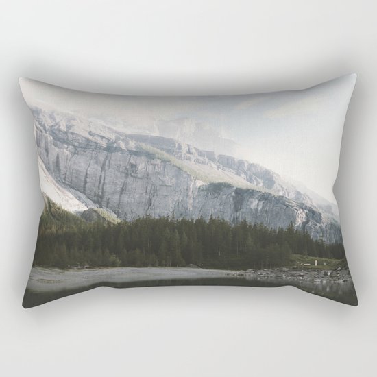 Airy Mountain Lake - Landscape Photography Rectangular Pillow