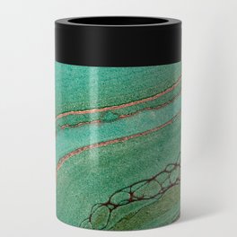 teal gold and pink acrylic agate Can Cooler