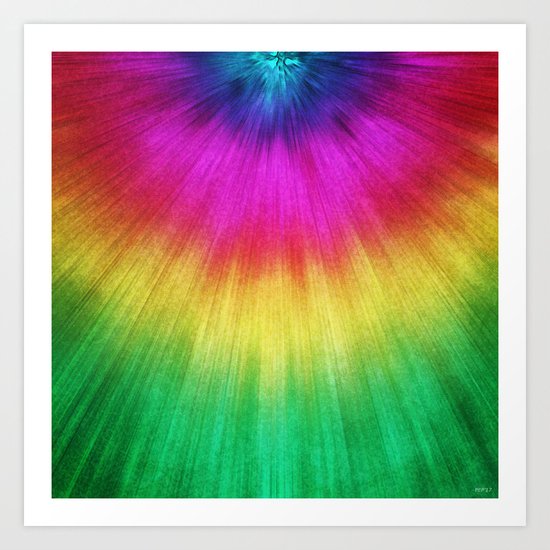 Colorful Starburst Tie Dye Art Print