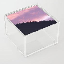 Summer Sunset Over a Scottish Highlands Pine Forest  Acrylic Box
