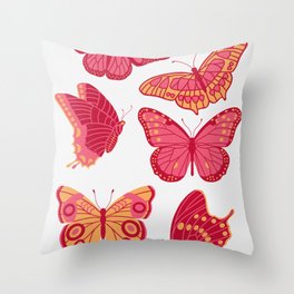 Texas Butterflies – Pink and Orange Throw Pillow