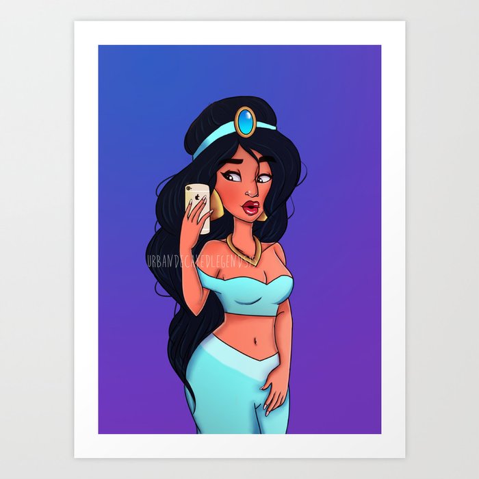 Selfie Princess Jasmine Art Print By Decayedlegends Society6