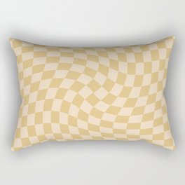 Check III - Mustard Twist — Checkerboard Print Rectangular Pillow