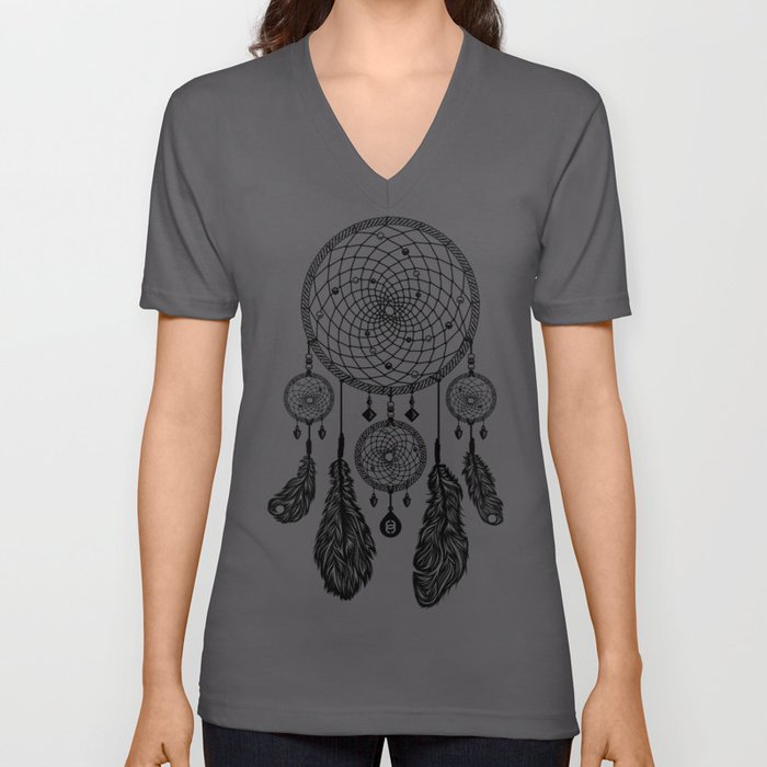 Dreamcatcher (Black & White) V Neck T Shirt