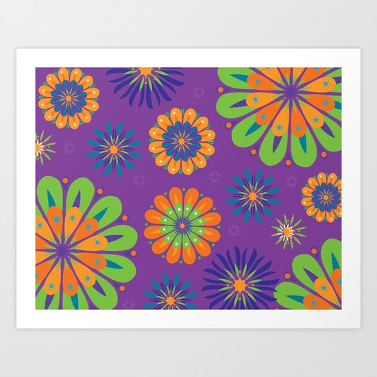 Psychoflower Purple Art Print