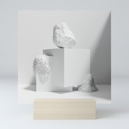Abstract 3D sculpture / Minimal white Mini Art Print