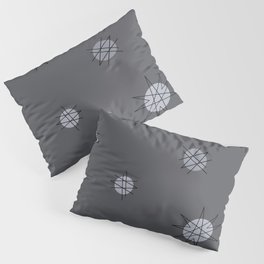 Atomic Age Starburst Planets Slate Gray Pillow Sham