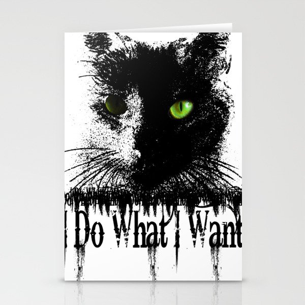 i do what i want  black cat Stationery Cards