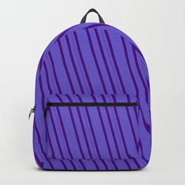 [ Thumbnail: Slate Blue and Indigo Colored Striped/Lined Pattern Backpack ]