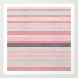 Pattern Stripes Color Alabaster Mountbatten Art Print