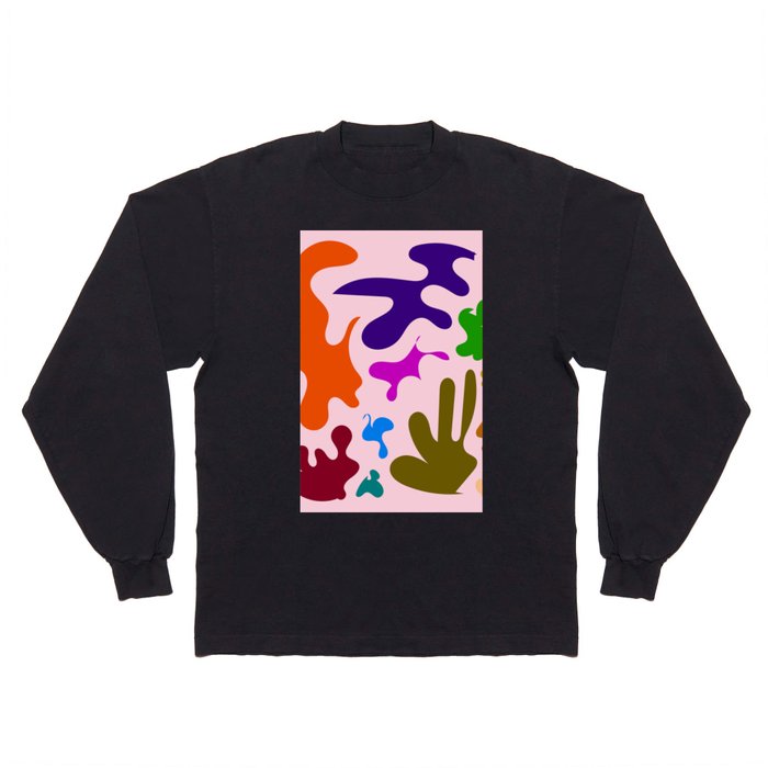 7 Henri Matisse Inspired 220527 Abstract Shapes Organic Valourine Original Long Sleeve T Shirt