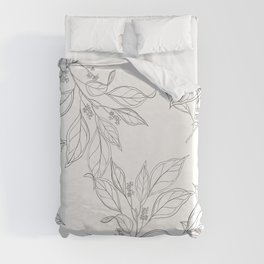 Elegant Botanical Seamless Pattern Duvet Cover
