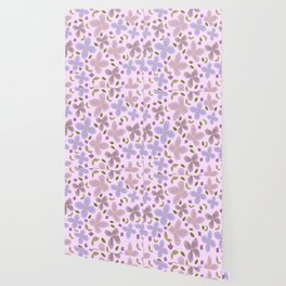 Pastel Lavender Floral Abstract Wallpaper