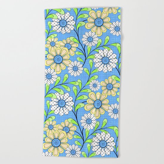 Bright floral pattern. Beach Towel