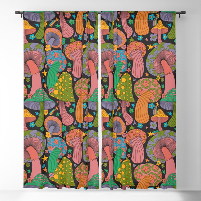 Magic Mushrooms Blackout Curtain