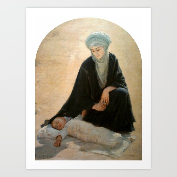 Arabic Madonna and Child - Albert Aublet Art Print