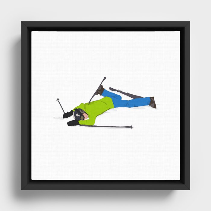 Skiing Framed Canvas