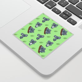  Cute Koala Pattern - Green Sticker