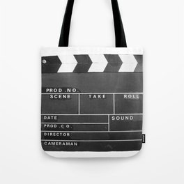 Film Movie Video production Clapper board Tote Bag