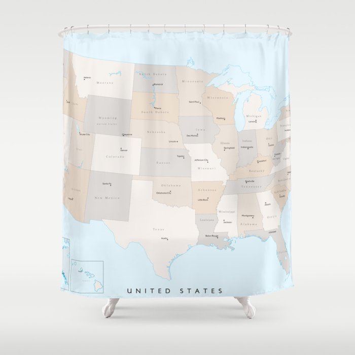 Map Of The Usa With States And State Capitals Keane Shower Curtain By Blursbyai Map Of The Usa With States And State Capitals Keane Shower Curtain By Blursbyai