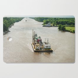 Barge on the Mississippi River Cutting Board
