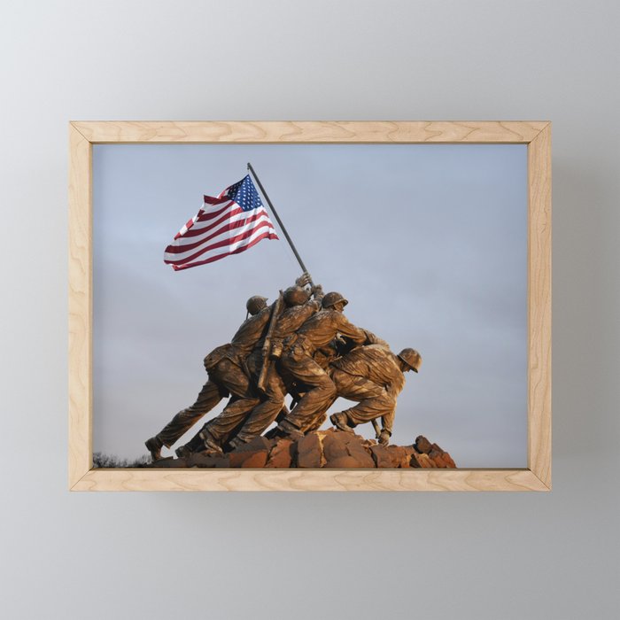 US Marine Corps Memorial Framed Mini Art Print