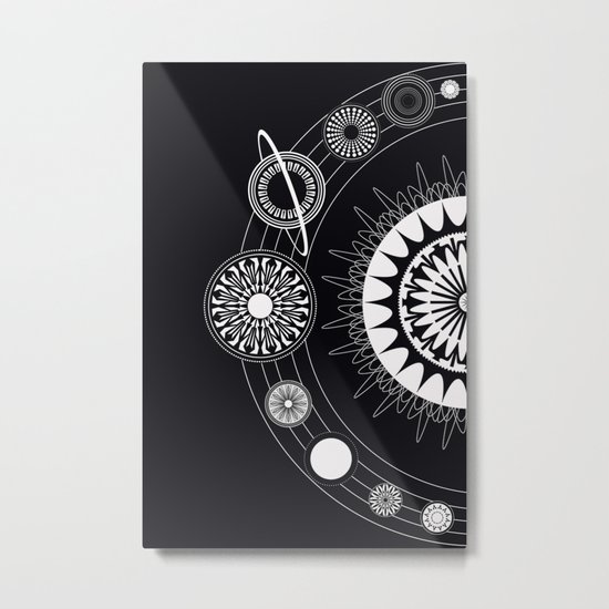 Mandala Solar System Metal Print