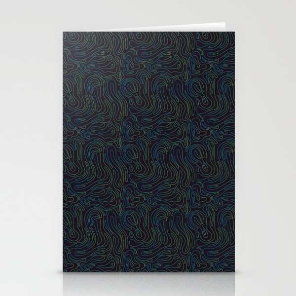 Fine Abstract Lines Gamer Print Stationery Cards