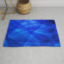 Dark BLUE abstract polygonal. Triangular geometric sample with gradient. A completely new design Rug