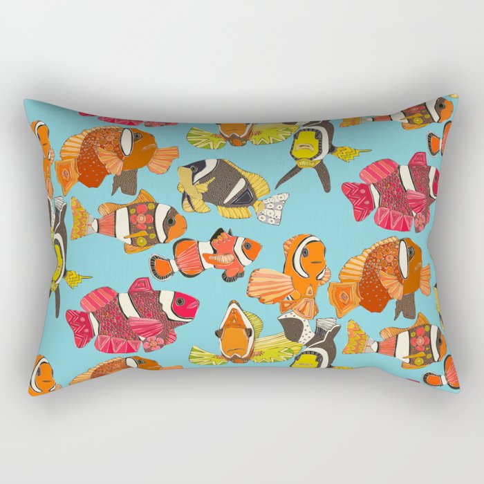 clownfish blue Rectangular Pillow