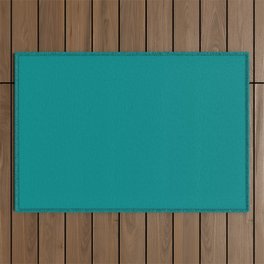 DEEP PEACOCK BLUE Teal solid color Outdoor Rug