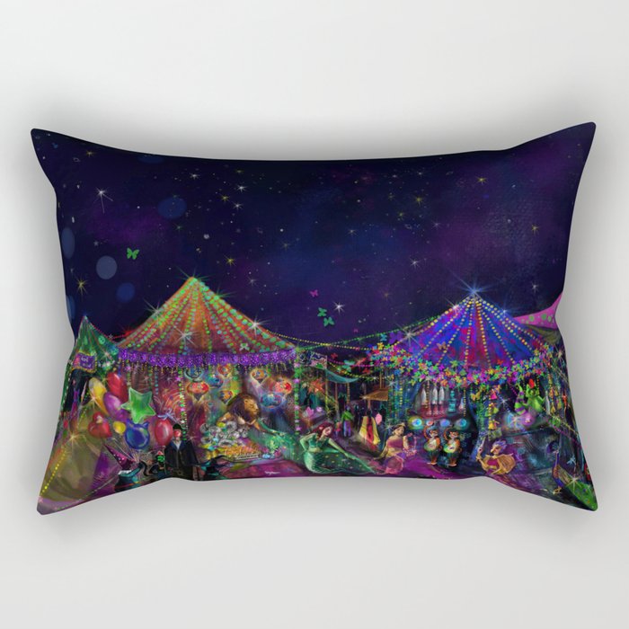 Magical Night Market Rectangular Pillow