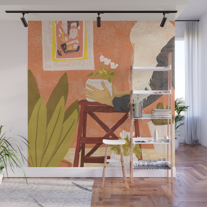 The Indoor Gardener Painting Illustration Wall Mural By 83oranges Society6
