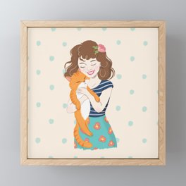 Lovely Cat Mom Framed Mini Art Print