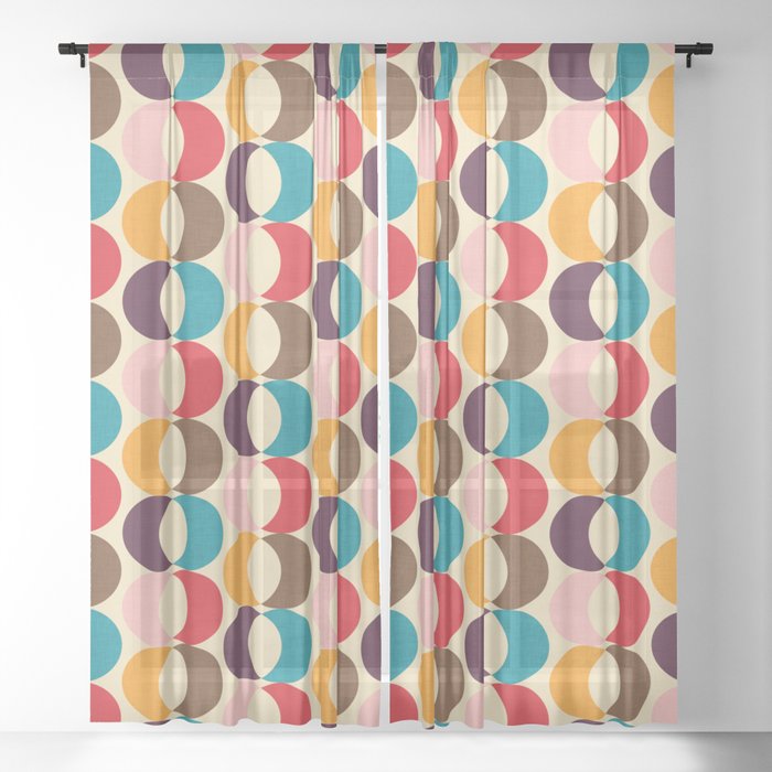 Mid Century Modern Circles Sheer Curtain By Susycosta Society6 Mid Century Modern Circles Sheer Curtain