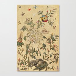 A Floral Fantasy of Animals and Birds Canvas Print