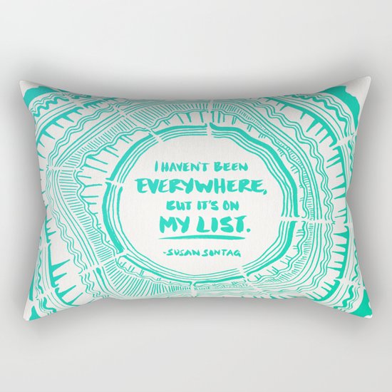 My List – Turquoise Ombré Rectangular Pillow