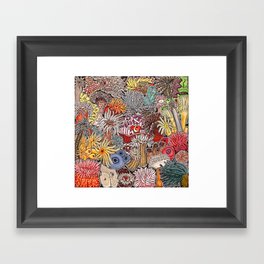 Clown fish and Sea anemones Framed Art Print