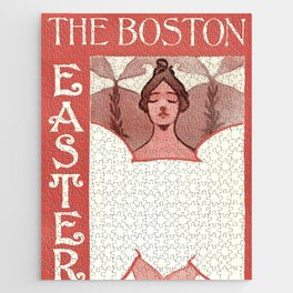 The Boston Easter Sunday Herald (1890–1900) vintage poster of a woman in high resolution by Ethel Reed Jigsaw Puzzle
