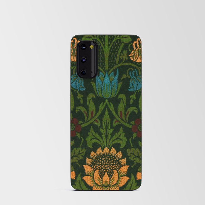 William Morris Sunflower and water lilies floral textile Victorian 19th Century fabric print pattern Android Card Case